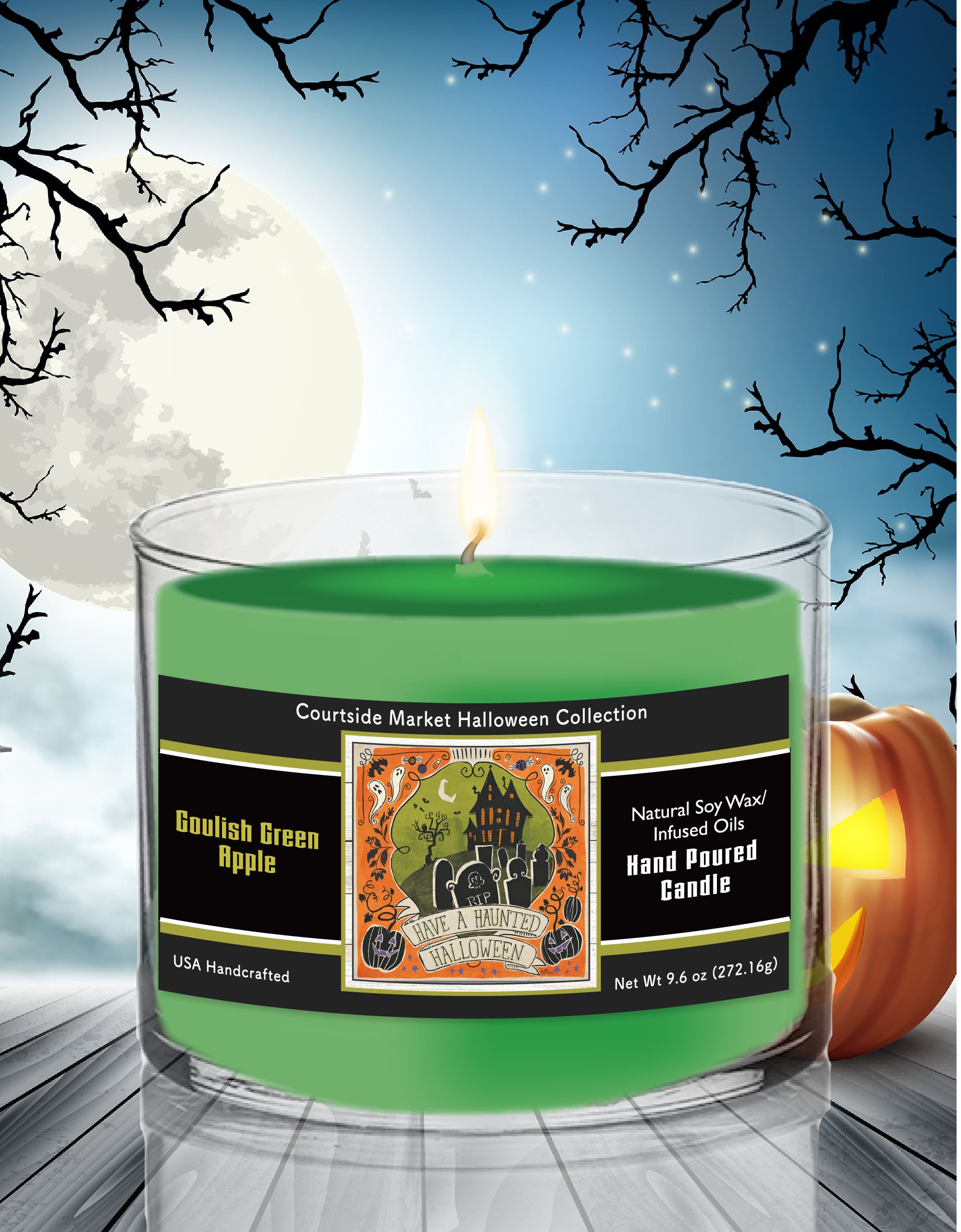 Stay Creepy III - Candy Corn 9.6 oz Soy Wax Candle in Glass Jar