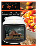 Halloween Collection Barn Lighting - Candy Corn 14 oz Candle Glass Jar with Brushed Silver Metal Lid