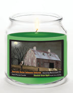 Halloween Collection Barn Harvest Moon - Ghoulish Green Apple 14 oz Candle Glass Jar with Brushed Silver Metal Lid