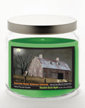 Halloween Collection Barn Harvest Moon - Ghoulish Green Apple 14 oz Candle Glass Jar with Brushed Silver Metal Lid