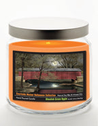 Halloween Collection Covered Bridge 14 oz Candle Glass Jar with Brushed Silver Metal Lid