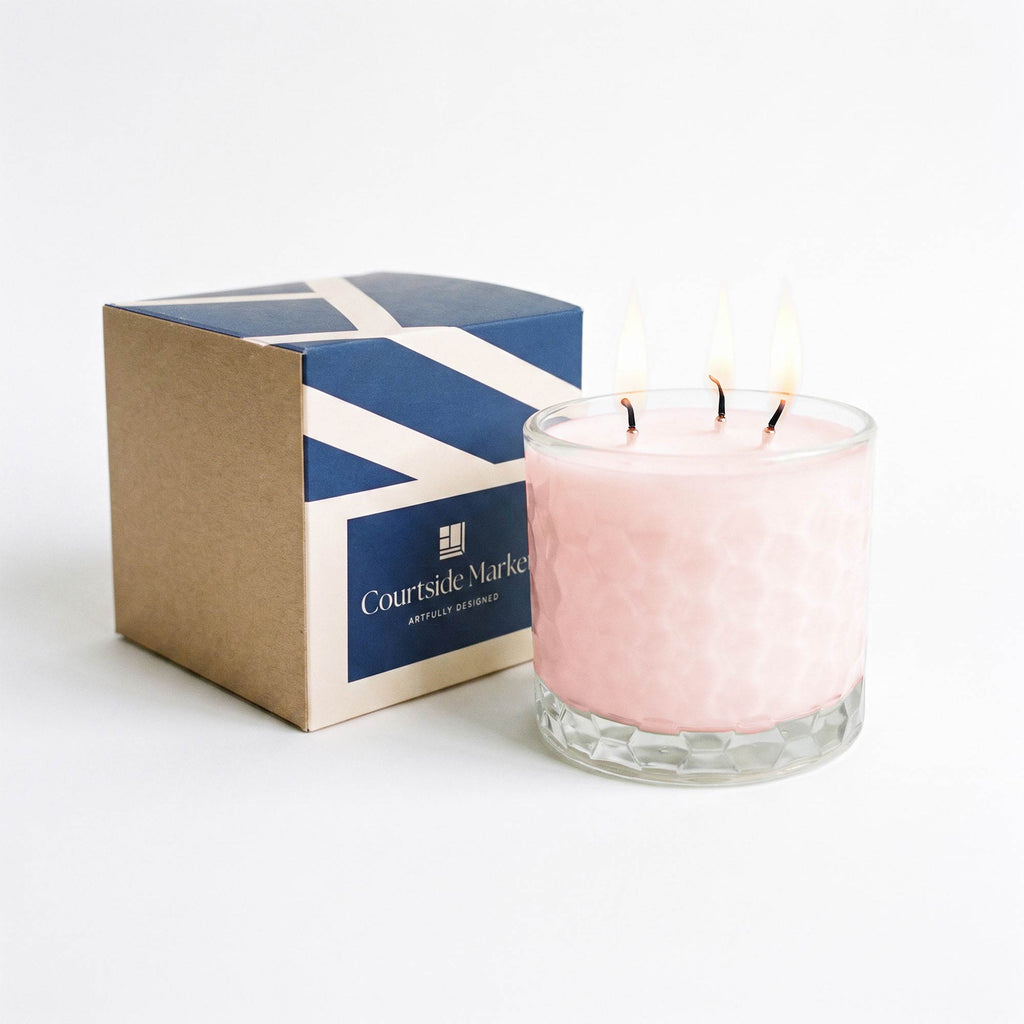 White Peach & Sandalwood - Courtside Essentials 3 Wick 13.5oz Soy Wax Candle