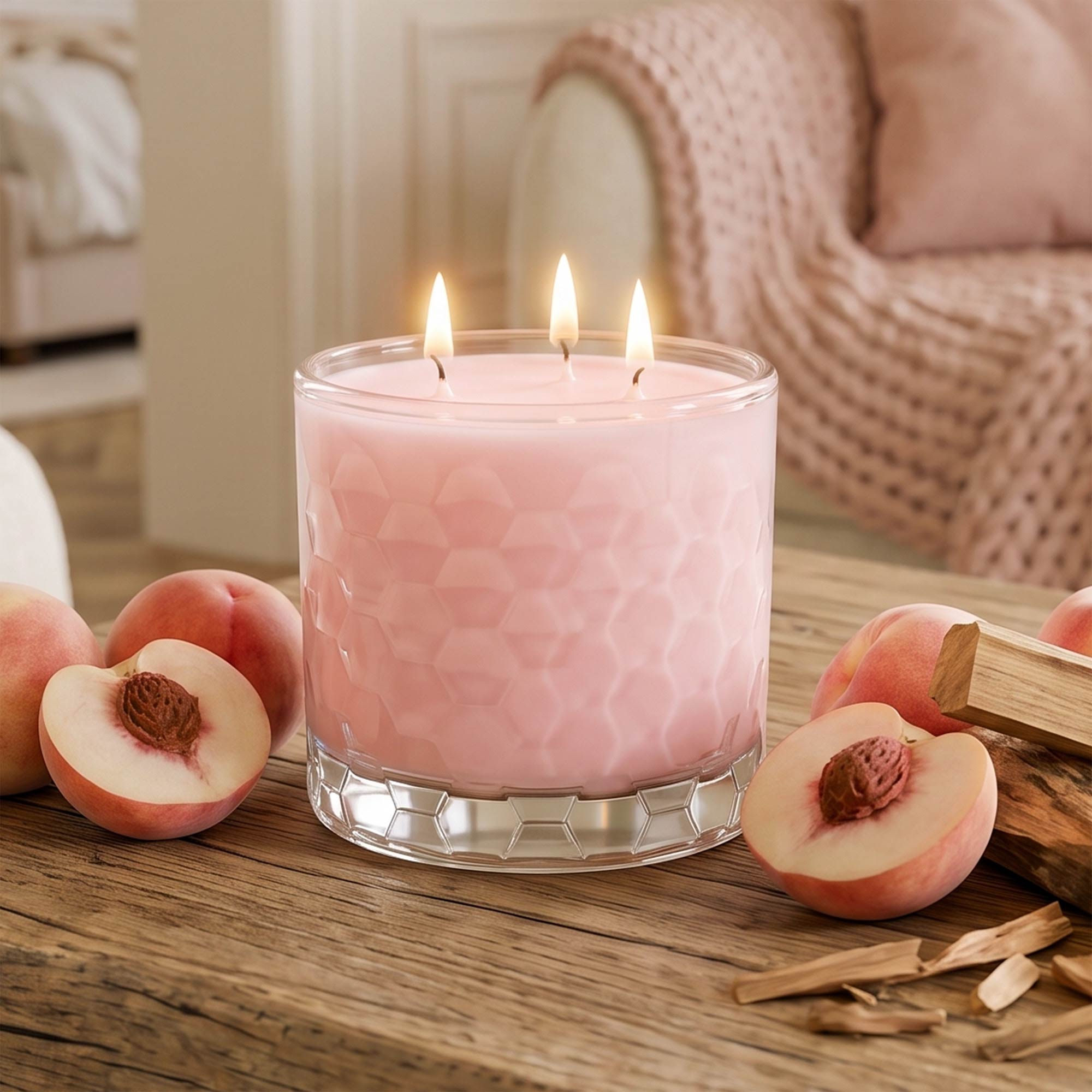 White Peach & Sandalwood - Courtside Essentials 3 Wick 13.5oz Soy Wax Candle