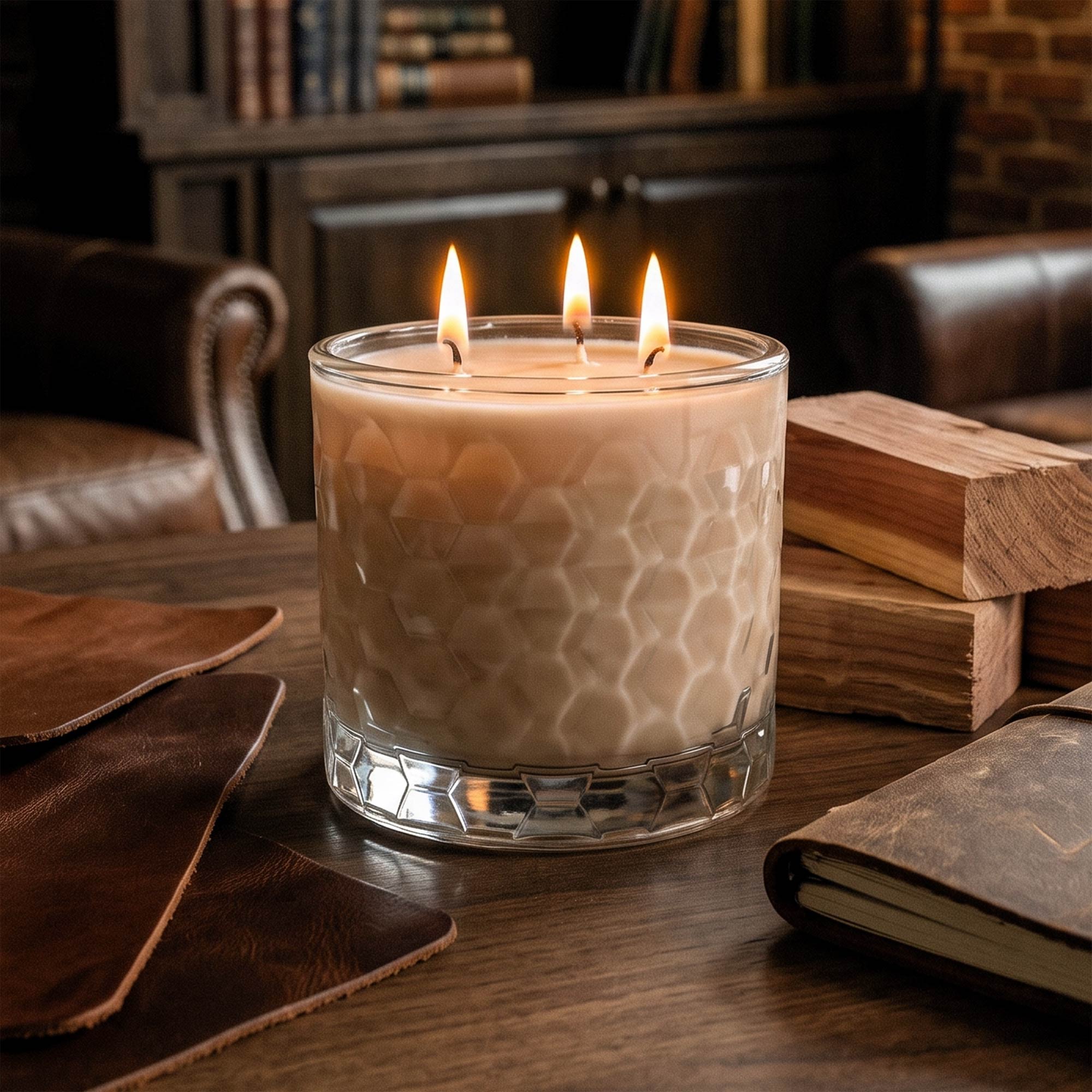 Smoked Leather & Cedar - Courtside Essentials 3 Wick 13.5oz Soy Wax Candle