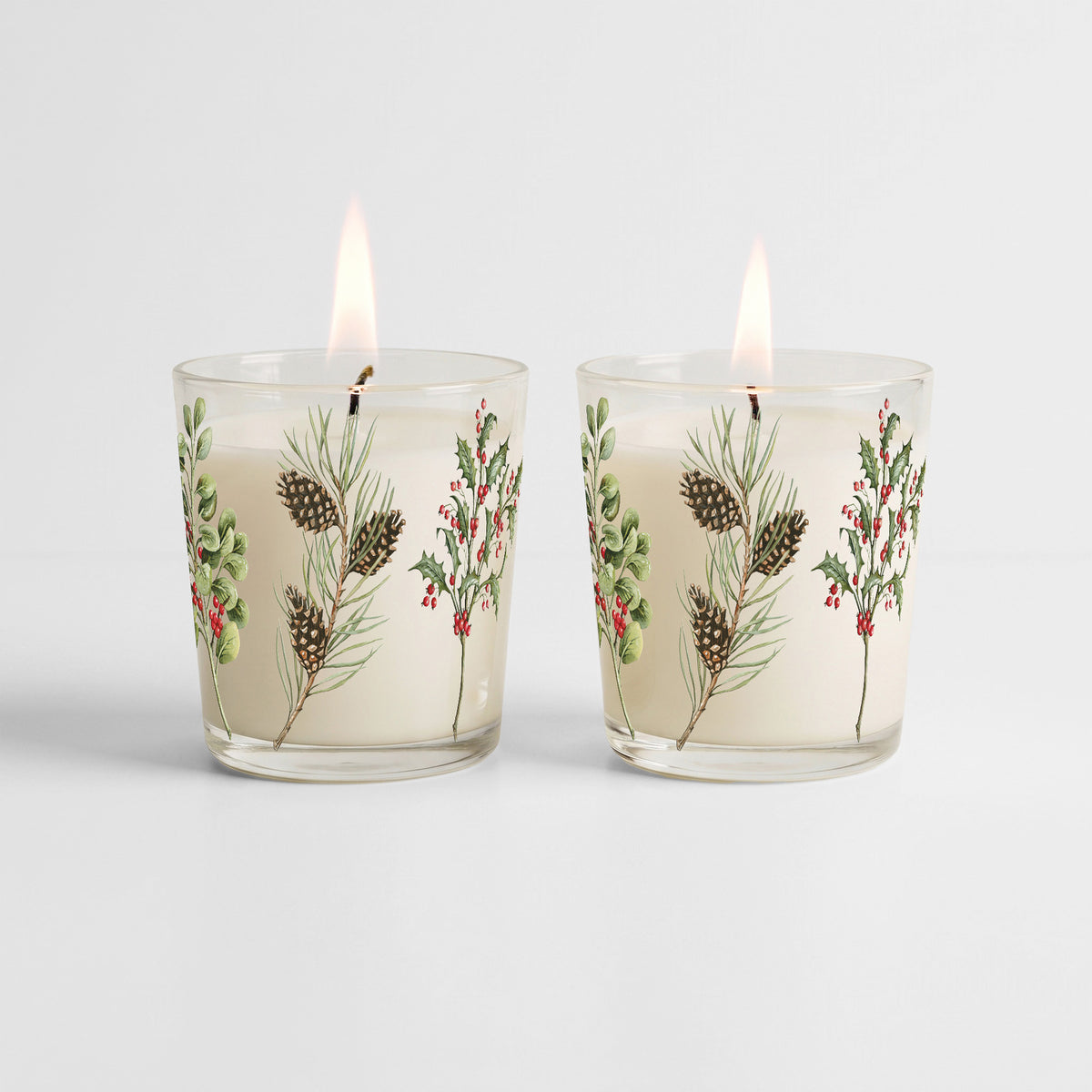 Winter Botanicals - Peppermint 9.6oz Candle 2 Piece Set
