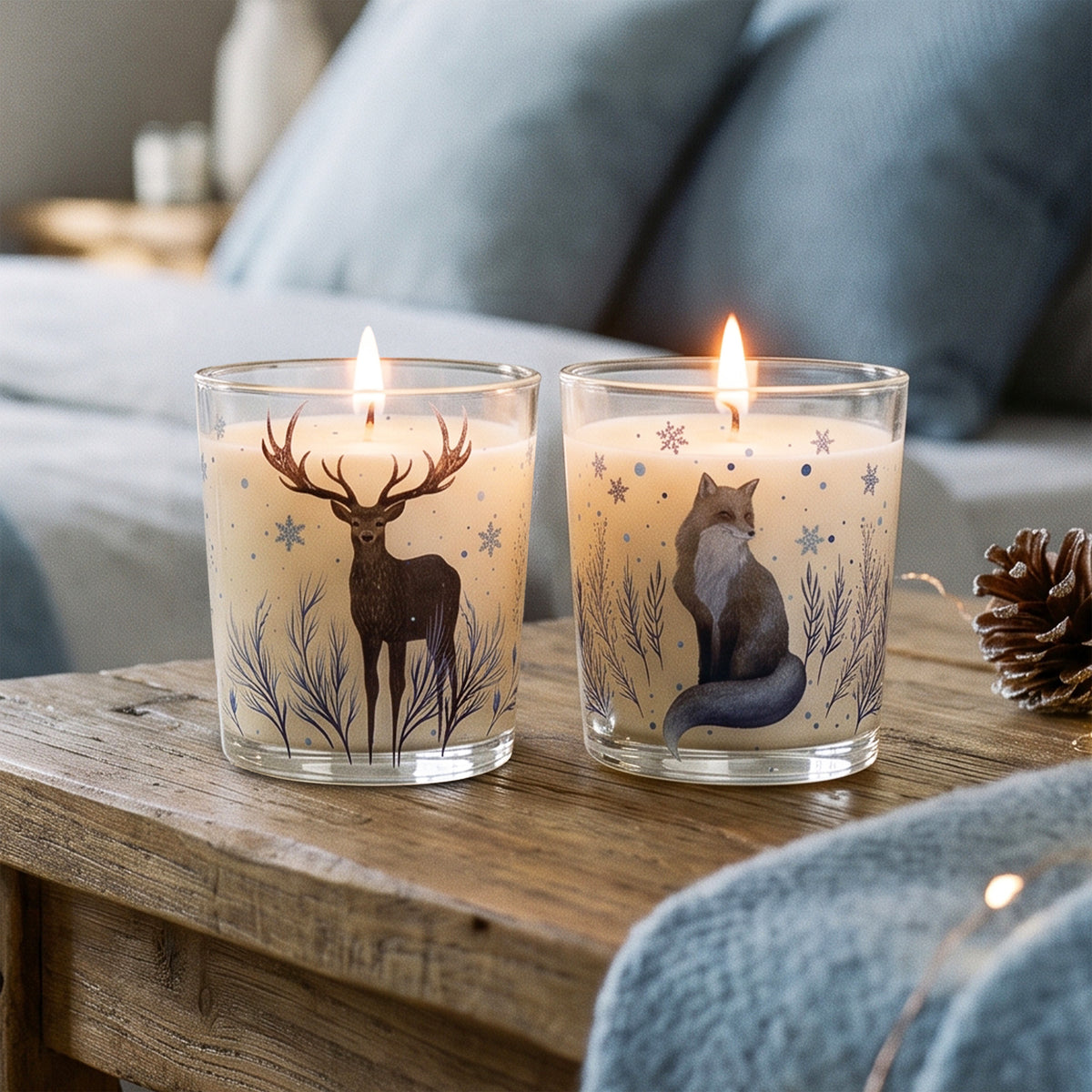 Winter Forest - Cranberry Spice and Balsam Fir 9.6oz Candle 2 Piece Set