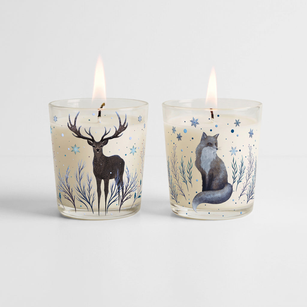 Winter Forest - Cranberry Spice and Balsam Fir 9.6oz Candle 2 Piece Set
