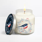 Michelle Ingari Collection ~ Winter Bird & Wreath - Winter Cranberry 18oz Soy Wax Candle