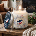 Michelle Ingari Collection ~ Winter Bird & Wreath - Winter Cranberry 18oz Soy Wax Candle