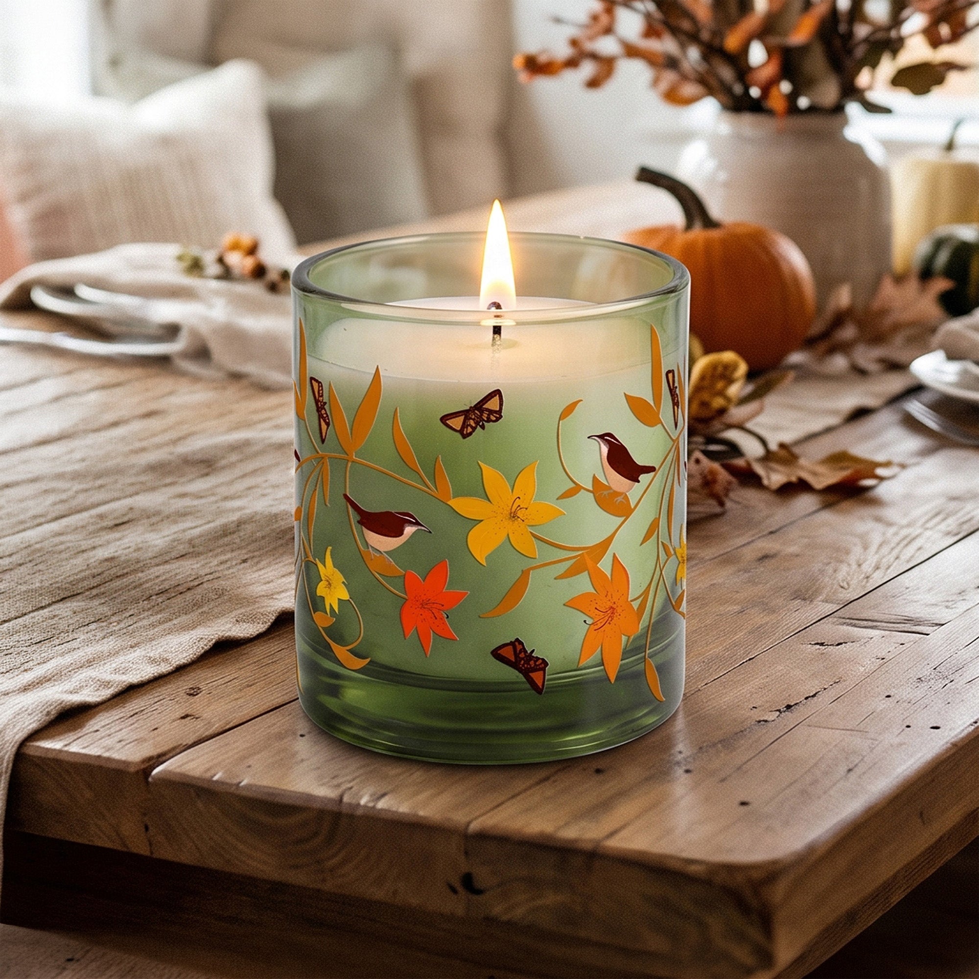 Thicket Twists - Spiced Apple + Vanilla 12oz Soy Wax Candle & Decorative Glass