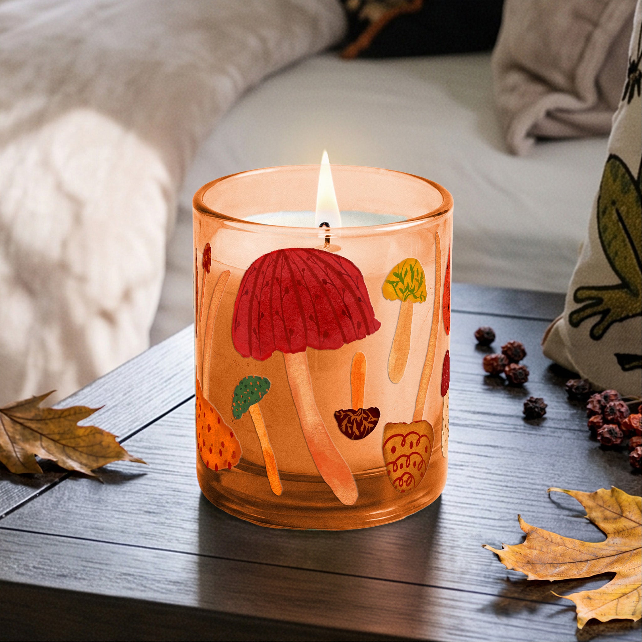 Mushrooms - Cinnamon and Vanilla 12oz Soy Wax Candle - Mushroom Hunting Collection by Michelle Ingari