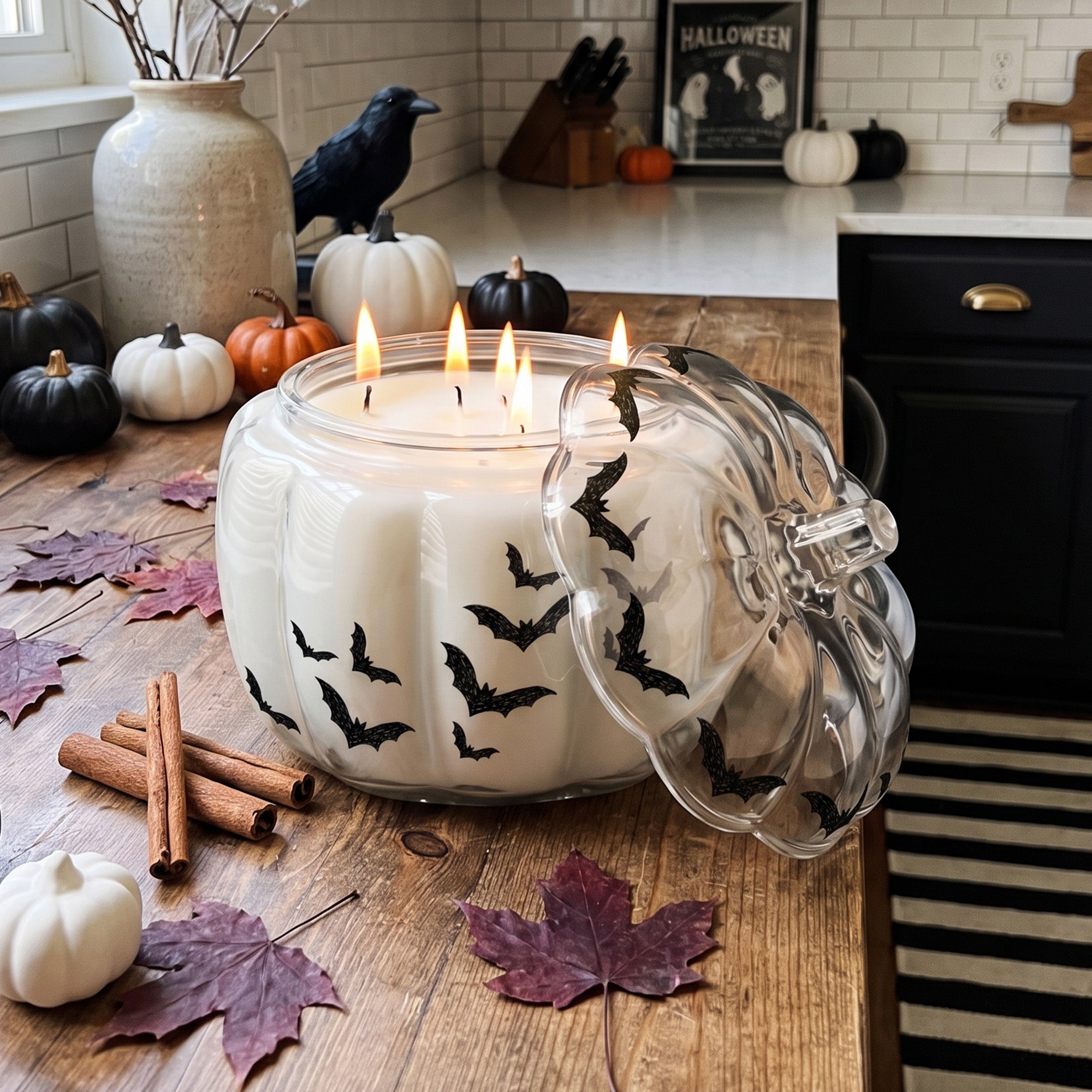 Pumpkin Spice + Maple  56oz 5-Wick Candle in Glass Pumpkin Vessel
