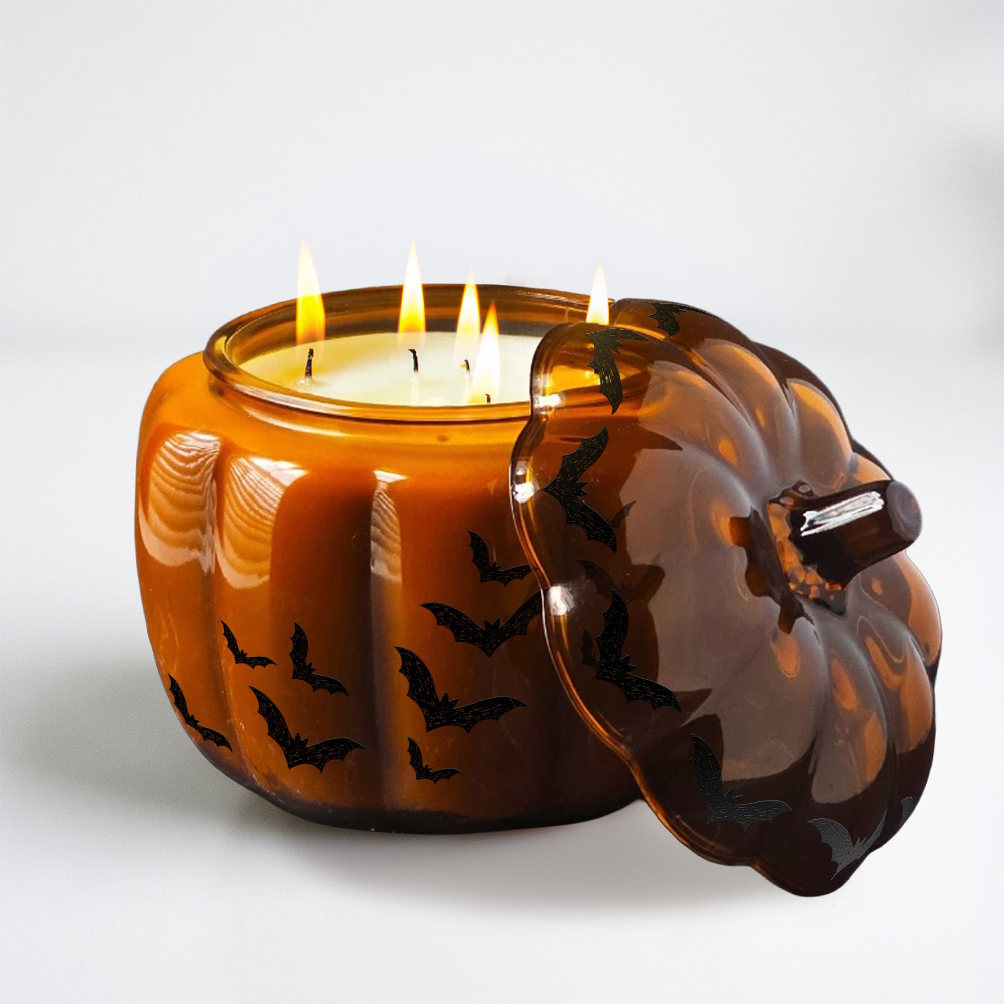 Pumpkin Spice + Apple 56oz 5-Wick Candle in Glass Pumpkin Vessel