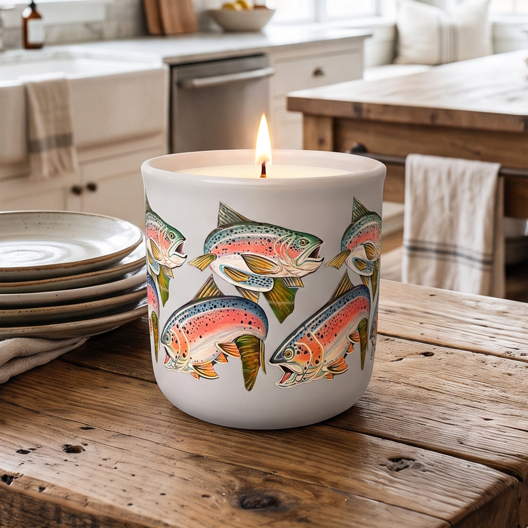 Trout Run - Driftwood and Bergamot 15oz Soy Wax Candle in Stoneware Vessel - Todd Laslo Collection