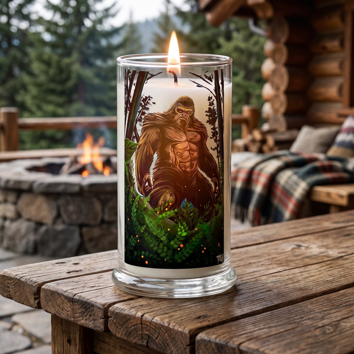 Bigfoot - Evergreen and Sandalwood 18oz Soy Wax Candle - Todd Laslo Collection