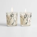 Pups in Watercolor - Sandalwood and Bergamot 9.6oz Candle 2 Piece Set