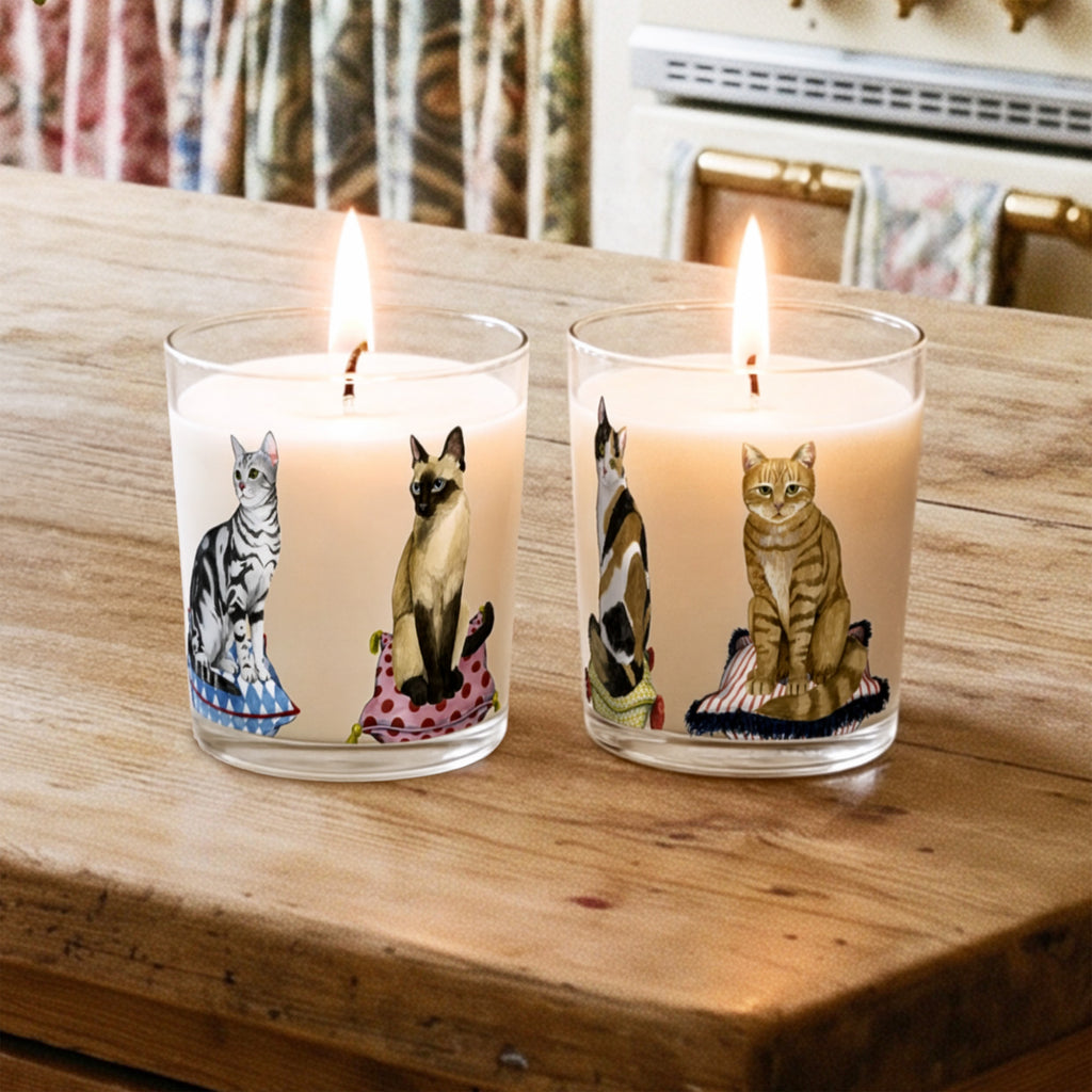 Lady Cats - Cinnamon Vanilla 9.6oz Candle 2 Piece Set