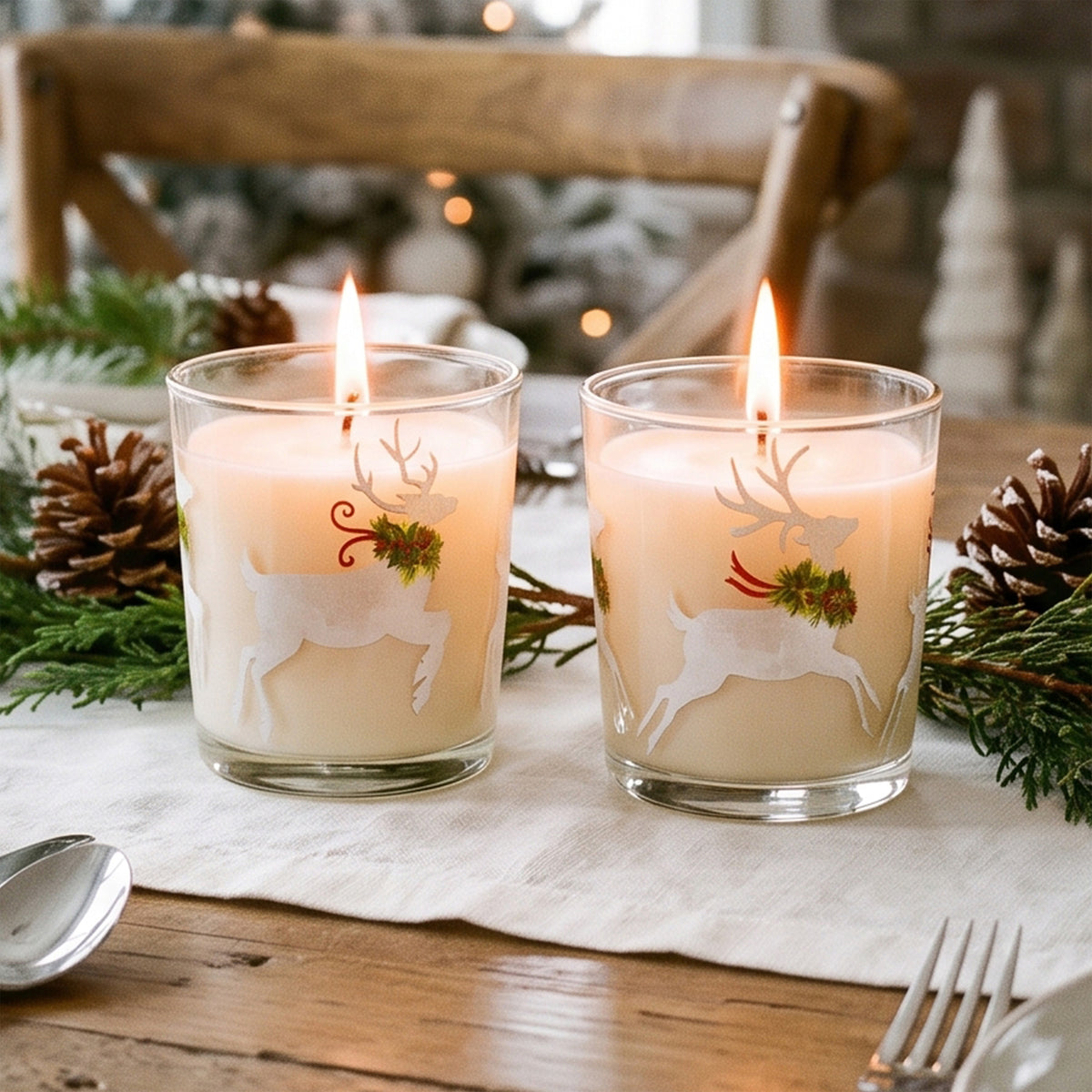 Dasher and Dancer - Balsam Fir and Cranberry Spice 9.6oz Candle 2 Piece Set