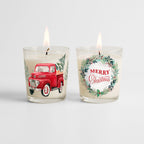 Merry Christmas - Balsam Fir and Peppermint 9.6oz Candle 2 Piece Set