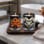 Halloween Spirits - Spiced Plum + Vanilla 12oz Soy Wax Candle/Decorative Glass Set