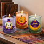 Trick or Treat - Caramel Candy Apple (3) 12oz Soy Wax Candle/Decorative Glass Set