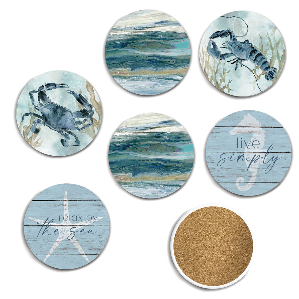 Seascape - Ceramic Coasters - Set of 6