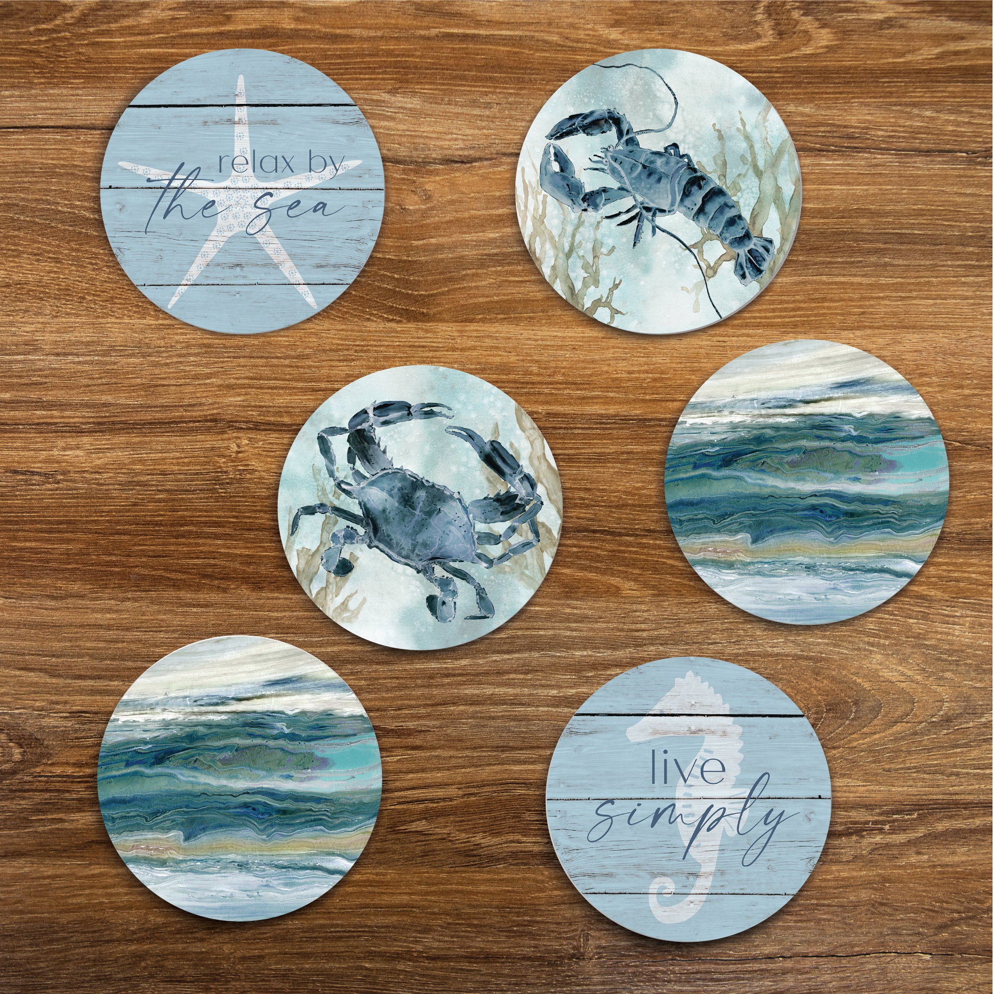 Seascape - Ceramic Coasters - Set of 6