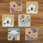 White Barn - Ceramic Coasters - Set of 6