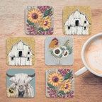 White Barn - Ceramic Coasters - Set of 6
