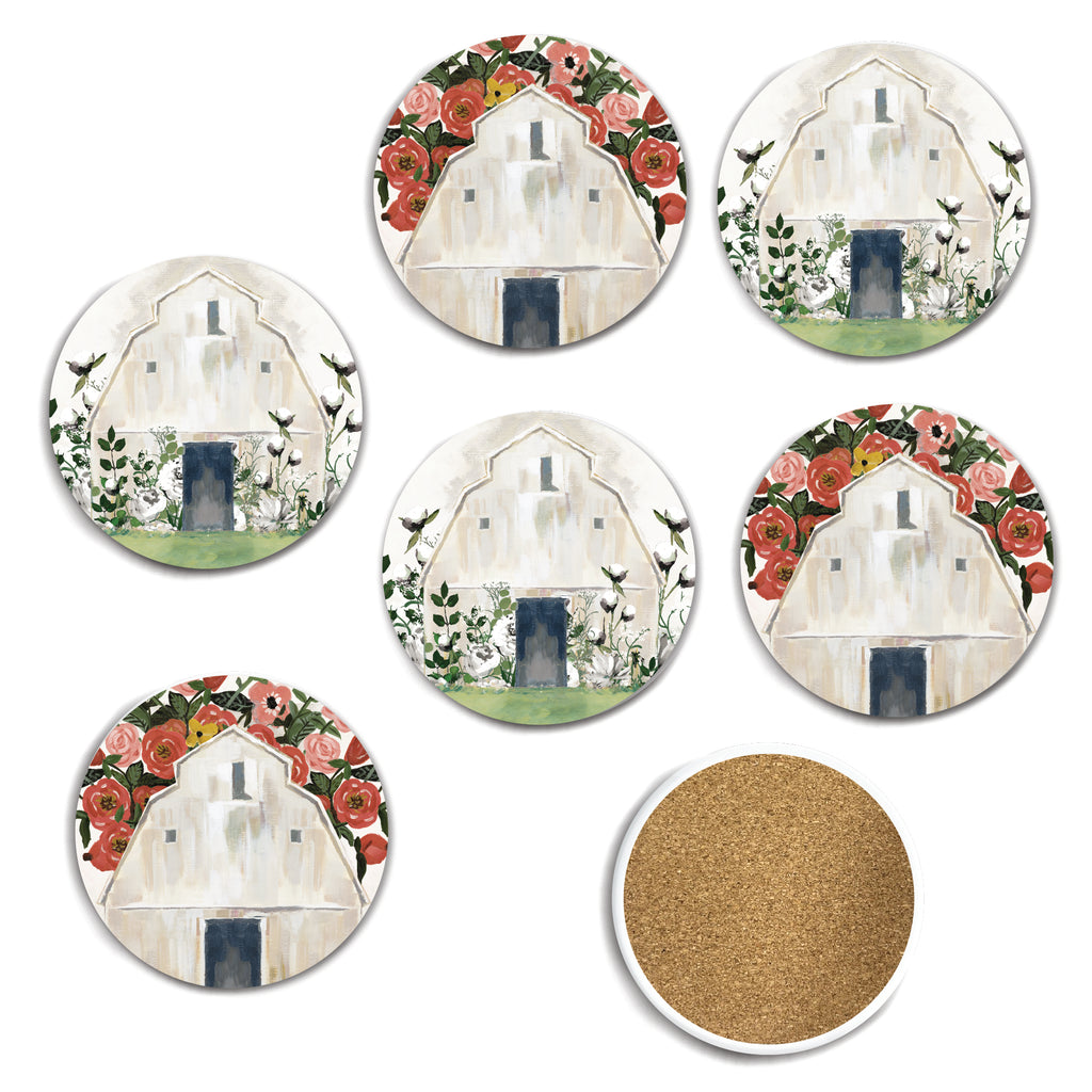 Cotton Barn - Ceramic Coasters - Set of 6