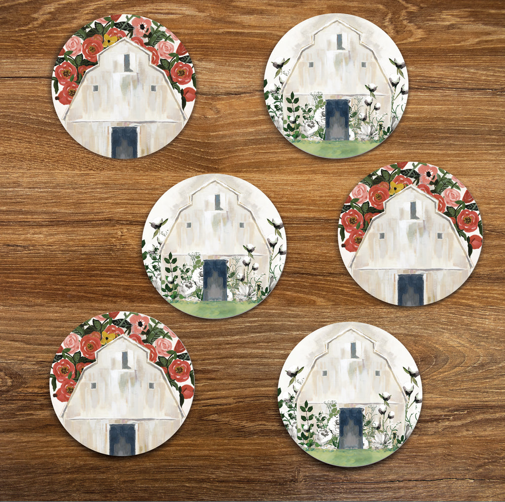 Cotton Barn - Ceramic Coasters - Set of 6