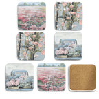 Bike in the Field - Ceramic Coasters - Set of 6