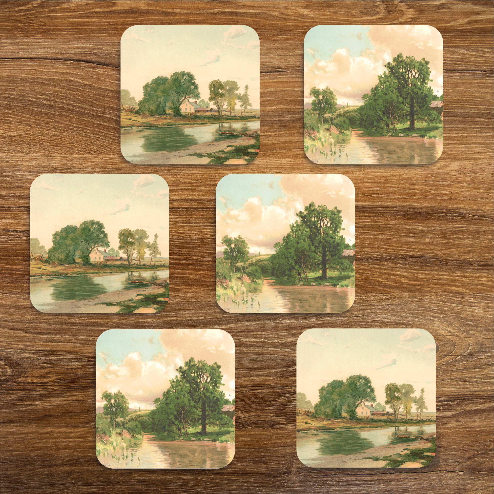 Golden Light I - Ceramic Coasters - Set of 6