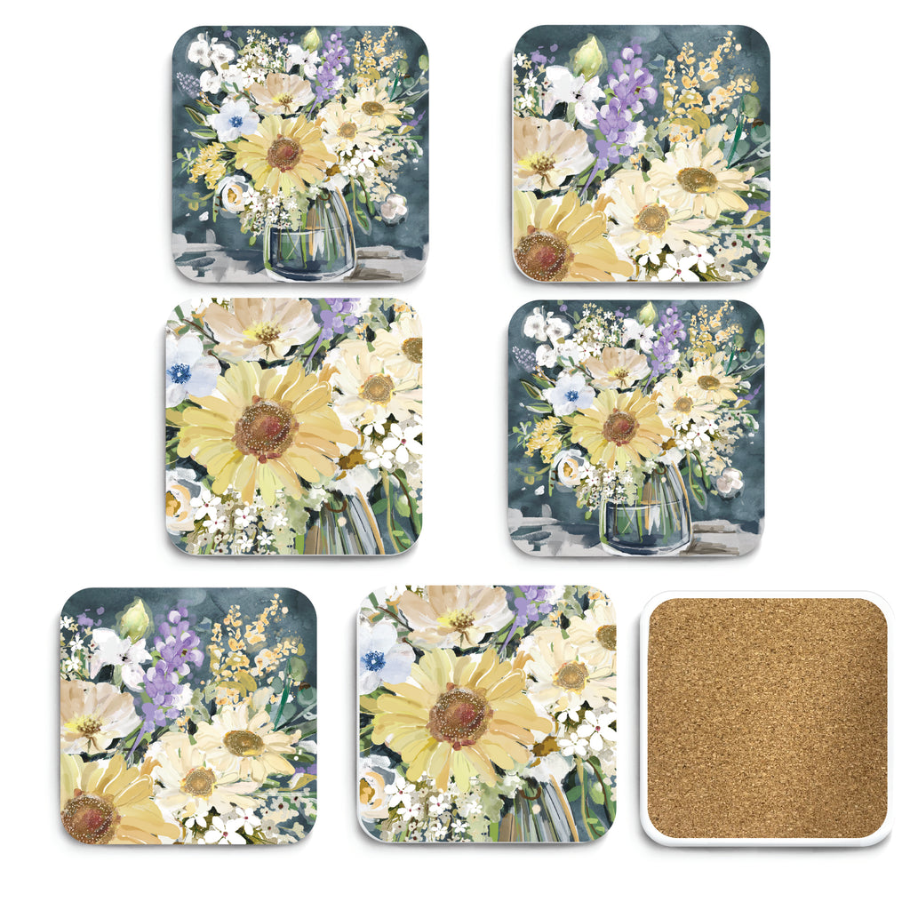 Summer Blooms - Ceramic Coasters - Set of 6