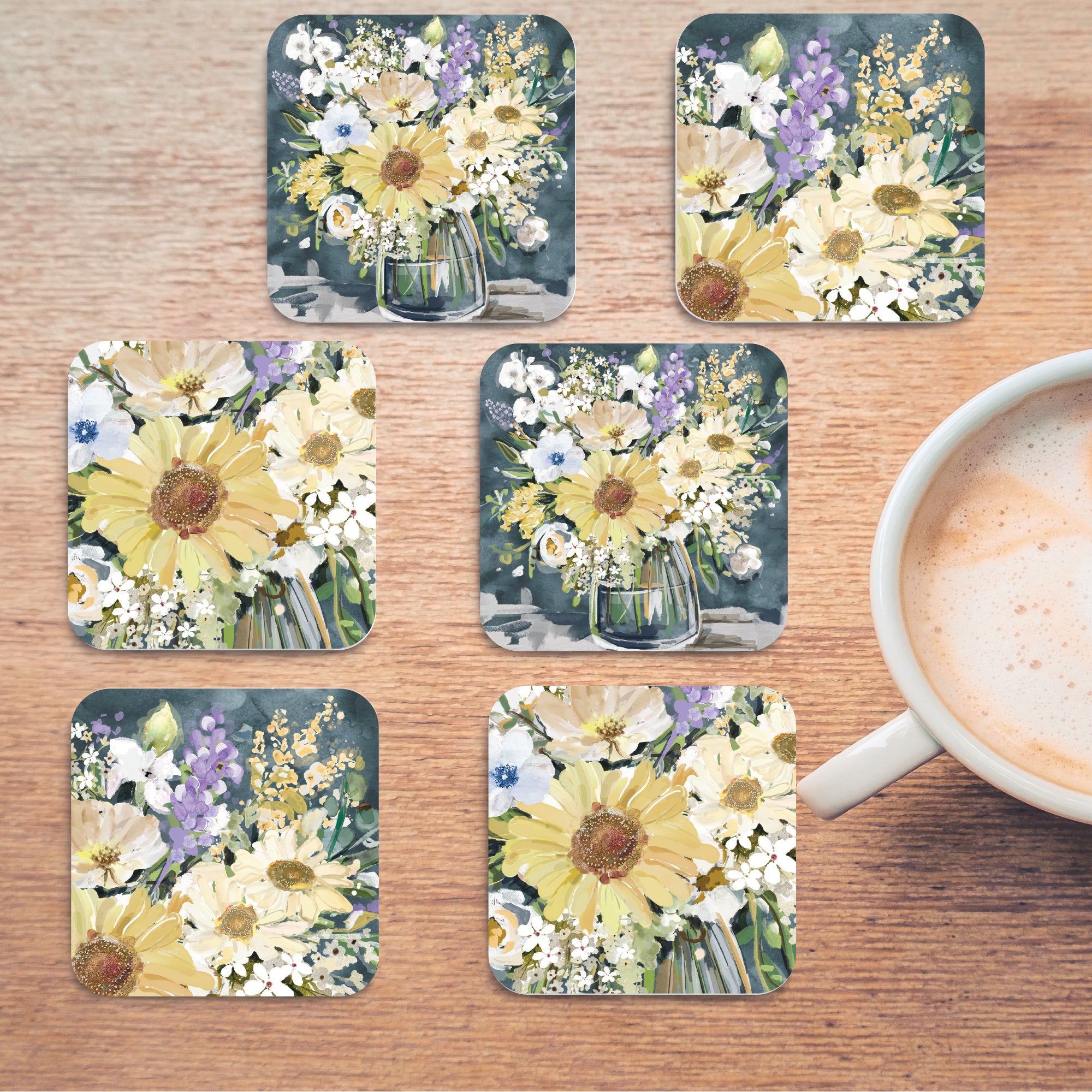 Summer Blooms - Ceramic Coasters - Set of 6