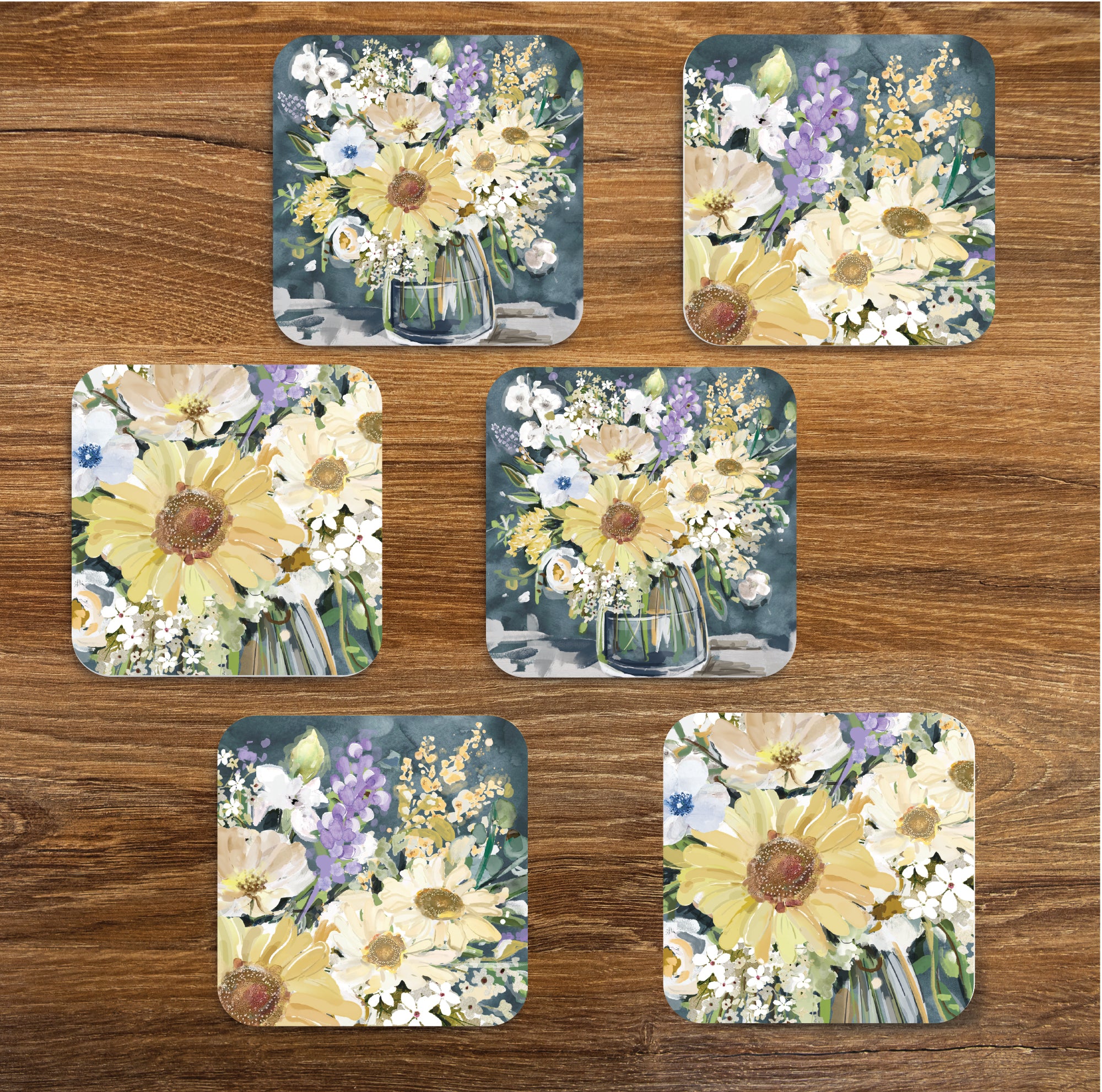 Summer Blooms - Ceramic Coasters - Set of 6