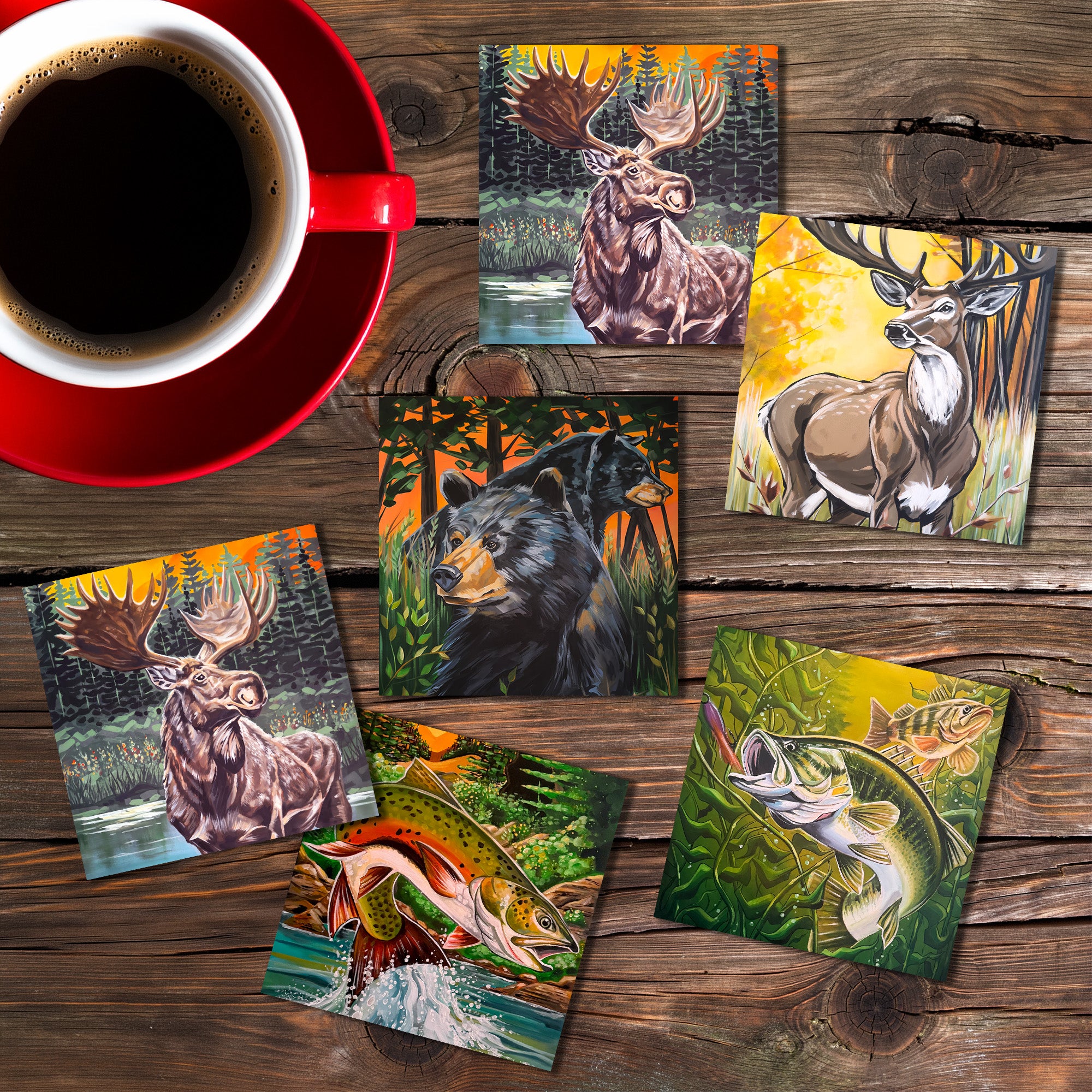 Lodge Legends - Todd Laslo Collection 6pc Coaster Set