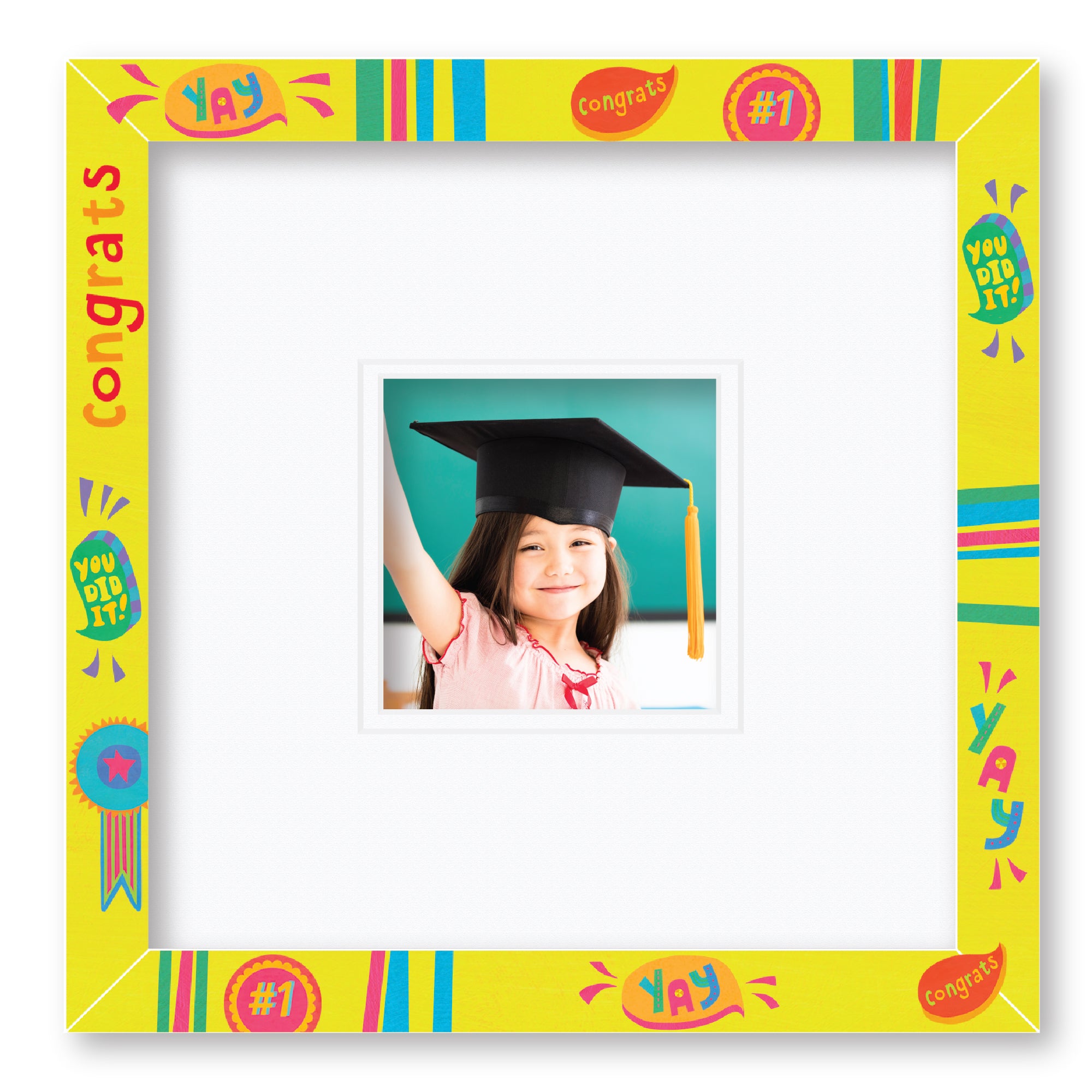 ColorBloom Moments™ - Yay Grad! - 12"x12" 1-5"x5" Opening Wall Frame