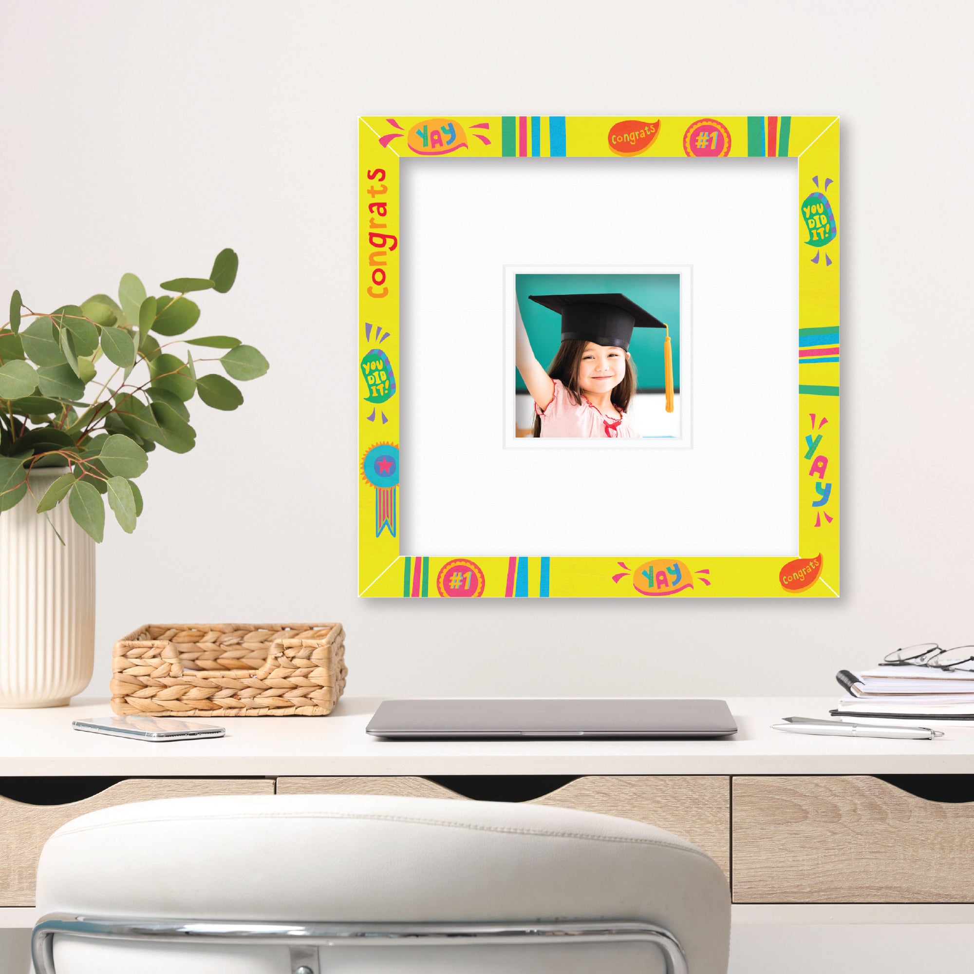ColorBloom Moments™ - Yay Grad! - 12"x12" 1-5"x5" Opening Wall Frame