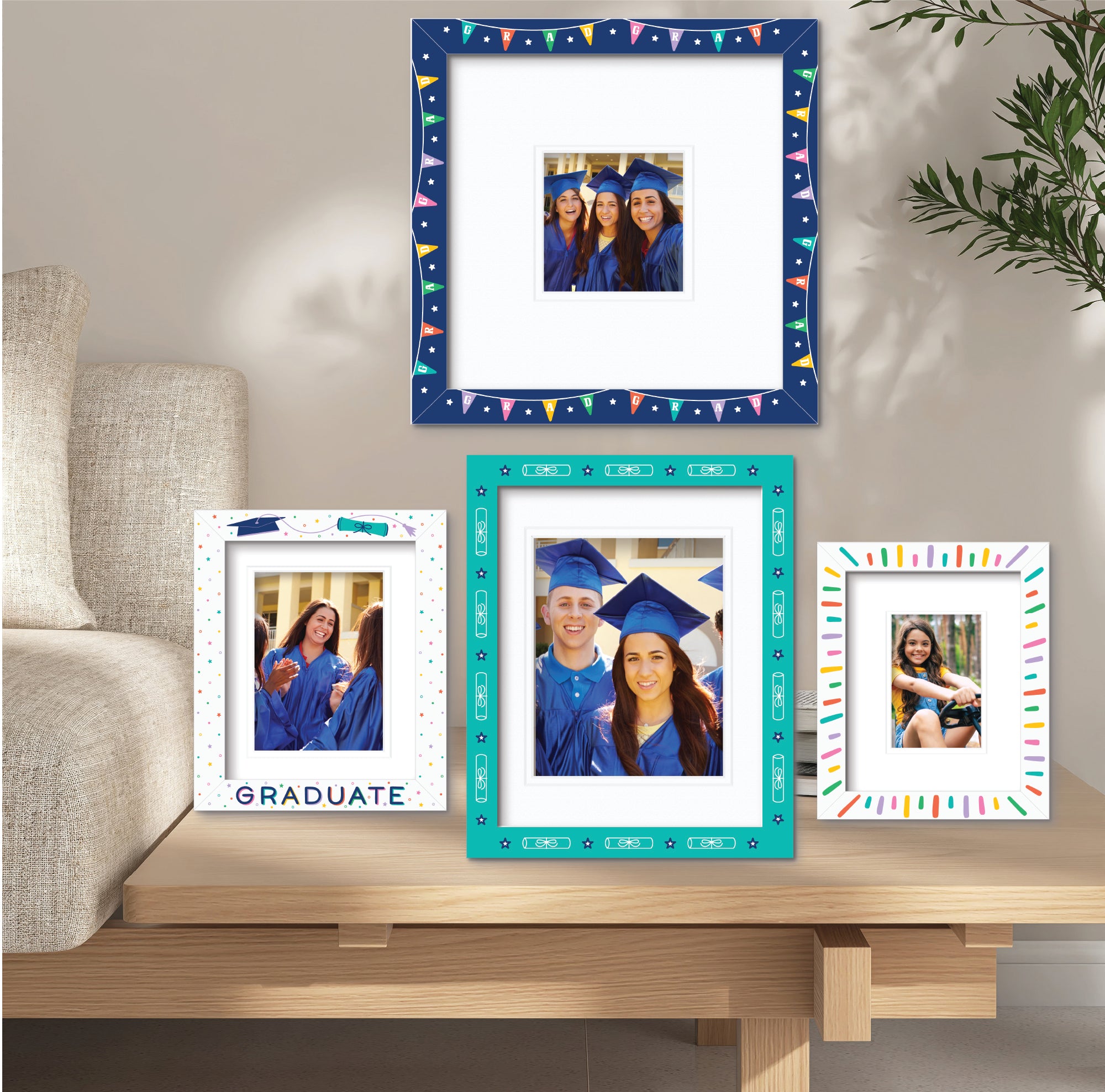 ColorBloom Moments™ - Multi-Color Grads - Set Easel Back/Wall Frame