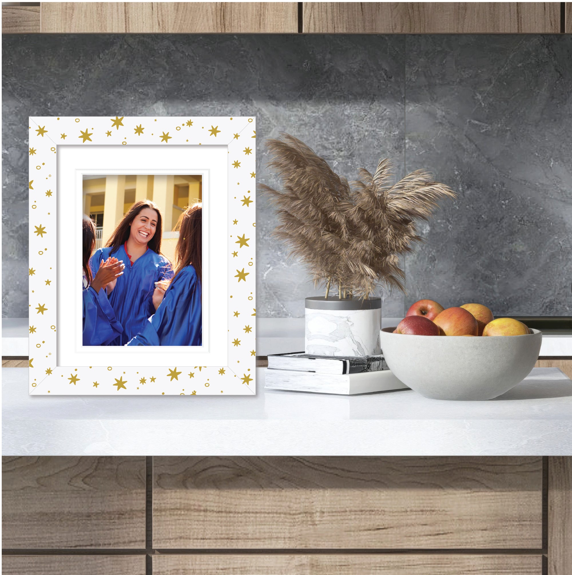 ColorBloom Moments™ - Gold Grad - 8"x10" 1-5"x7" Opening Easel Back/Wall Frame