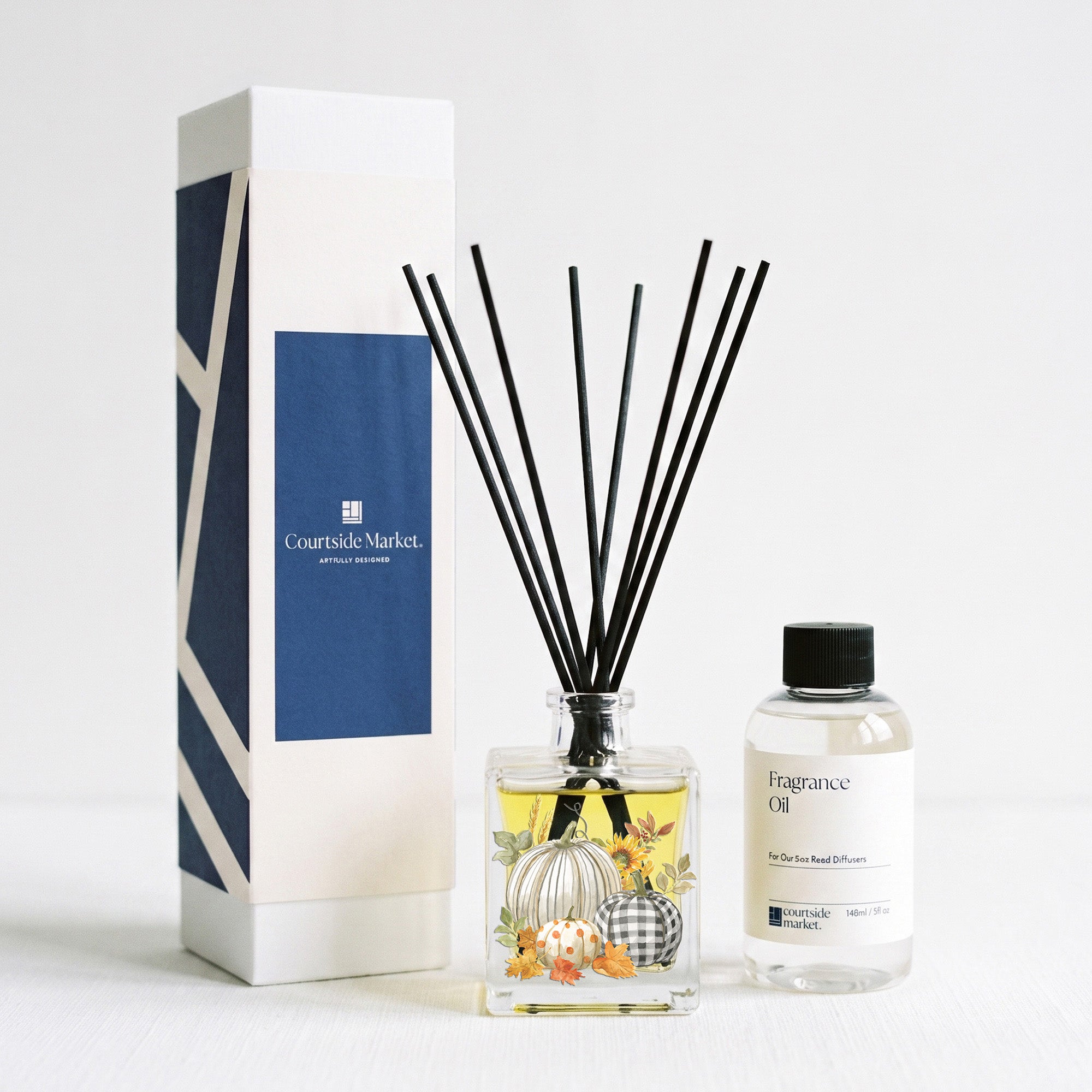 Harvest Batch - White Pumpkin and Vanilla 5oz Oil Reed Diffuser Set