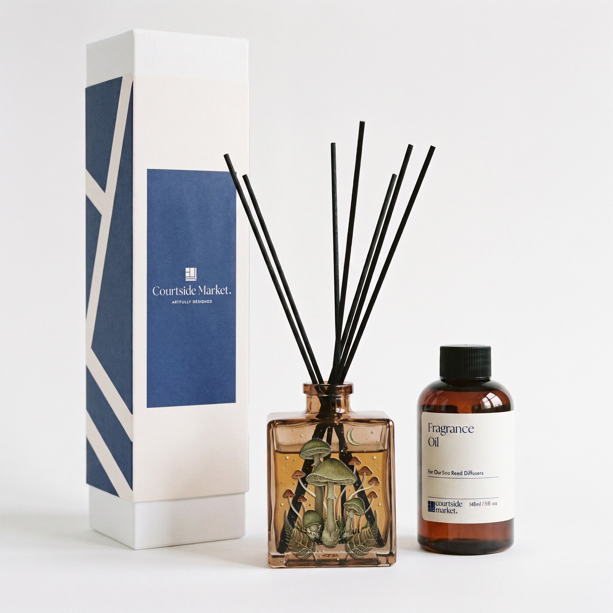 Forest Floor Nights - Patchouli Sandalwood 5oz Oil Reed Diffuser Set