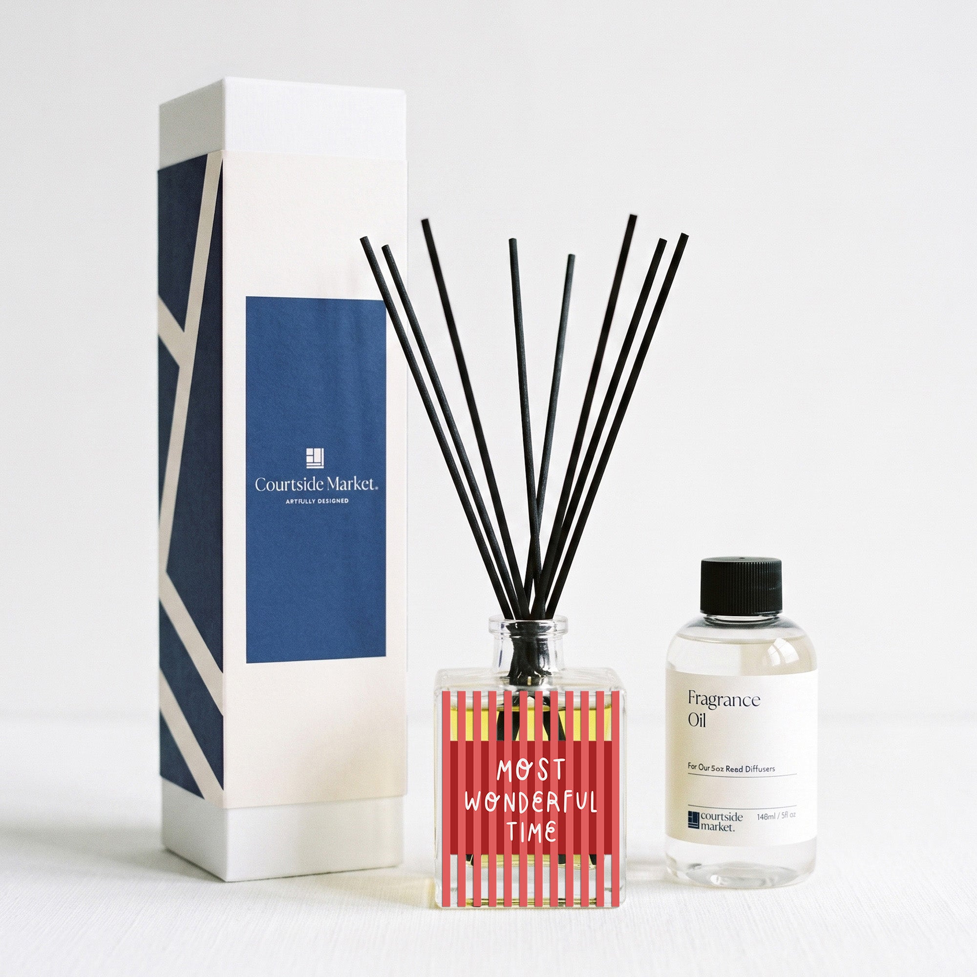 Most Wonderful Time - Poached Pear & Vanilla 5oz Oil Reed Diffuser Set