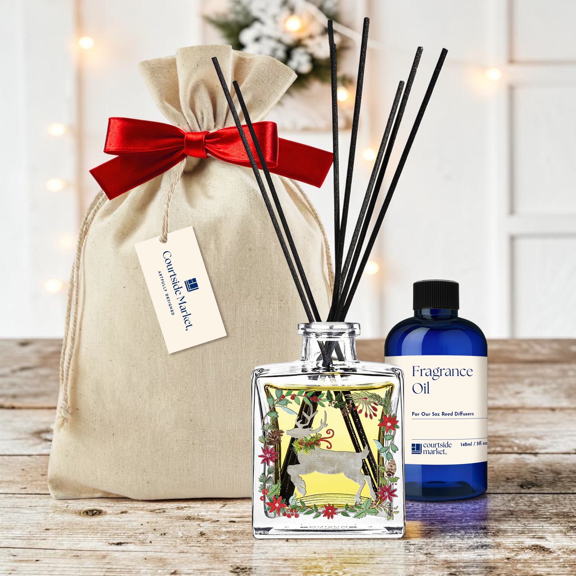 Reindeer Magic - Balsam Fir and Cranberry Oil Reed Diffuser Set