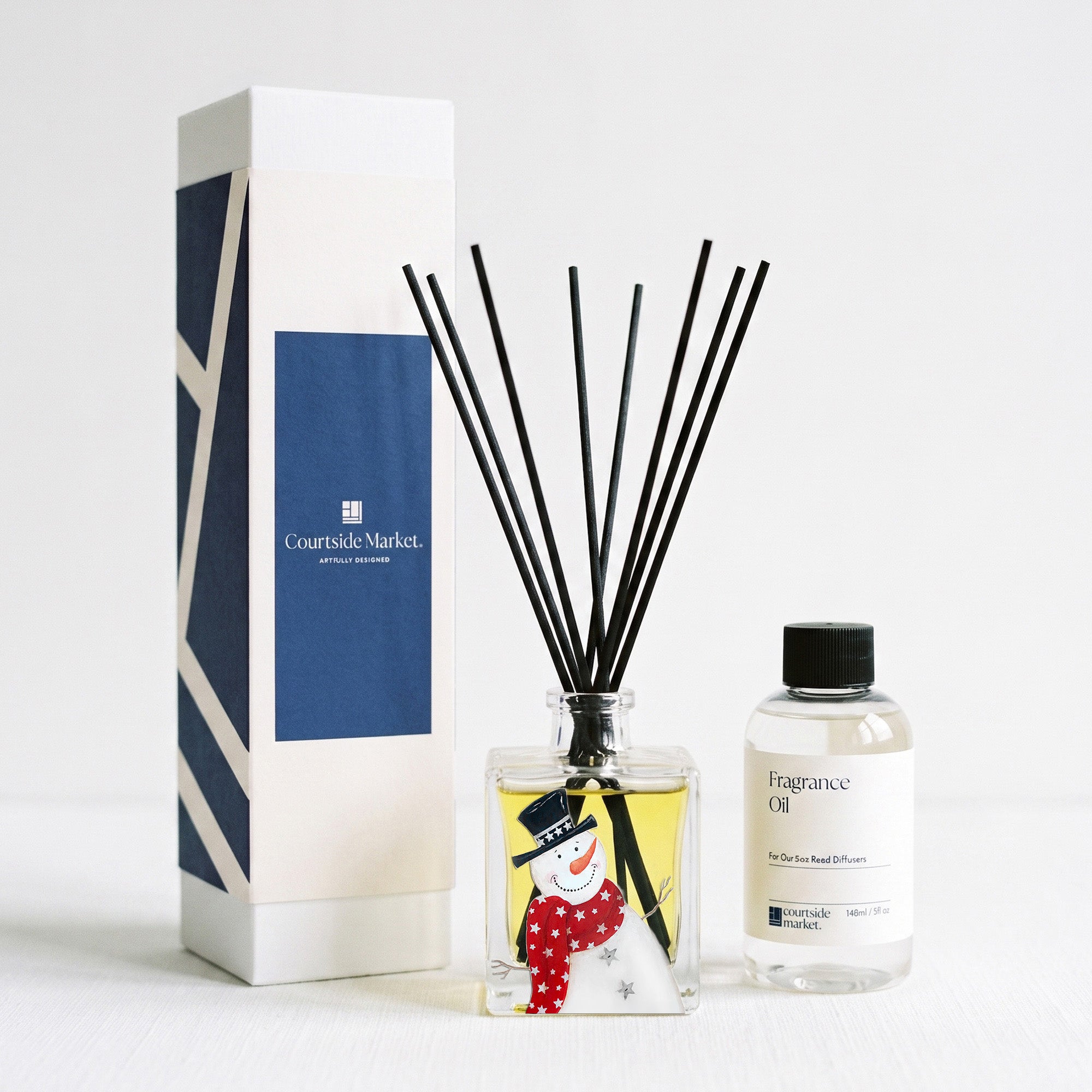 Happy, Jolly Snowman - Peppermint Sugar 5oz Oil Reed Diffuser Set
