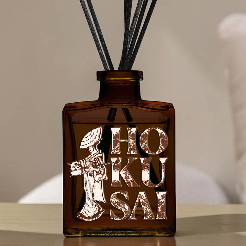 Icon by Katsushika Hokusai - Sea Mist & Hinoki Wood 5oz Oil Reed Diffuser Set
