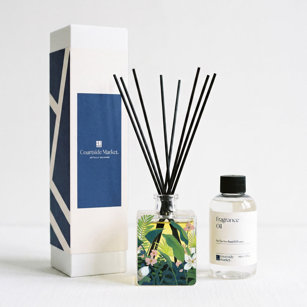 Tropical Florals - Hibiscus Vanilla 5oz Oil Reed Diffuser Set