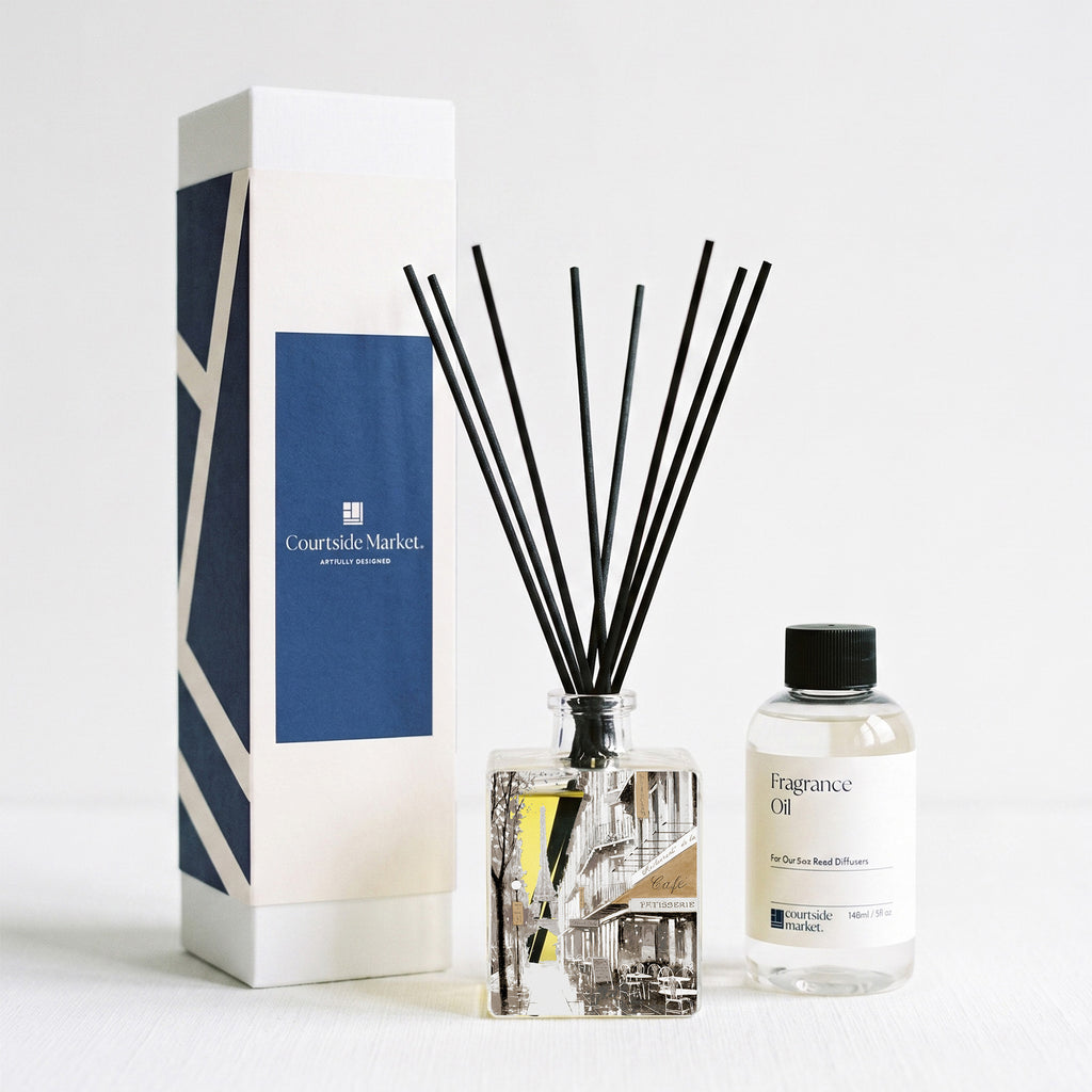 Paris Cafe - Caffe Latte 5oz Oil Reed Diffuser Set