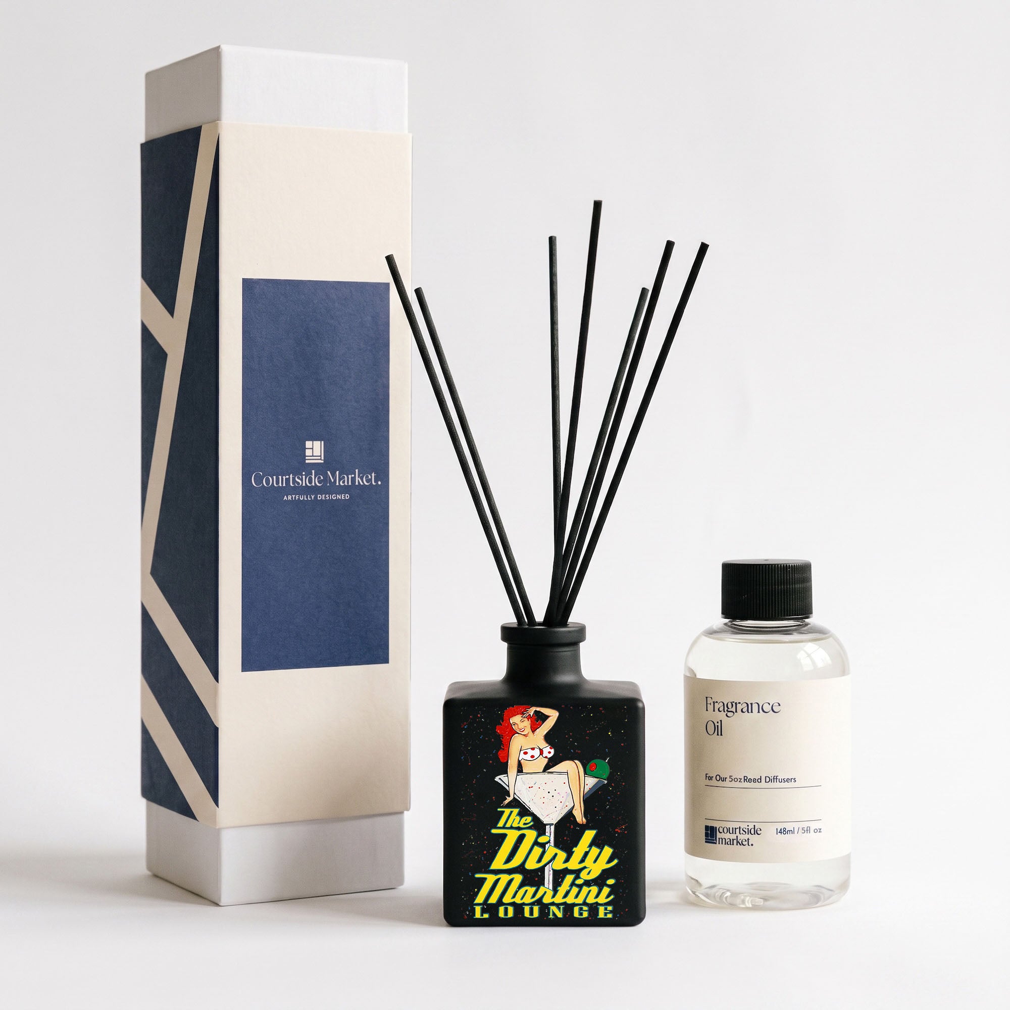 Dirty Martini Lounge - Red by Robert Holton - Lemon Twist & Cedarwood 5oz Oil Reed Diffuser Set